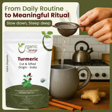 Organic Way Turmeric Root Cut & Sifted in a bowl