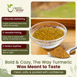 Organic Way Turmeric Root Cut & Sifted packaging side view