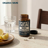ORGANICS NATURE Sea Moss Capsules on a wooden table
