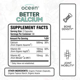 Organics Ocean Better Calcium capsules close-up on a wooden surface