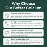 Organics Ocean Better Calcium label highlighting organic ingredients