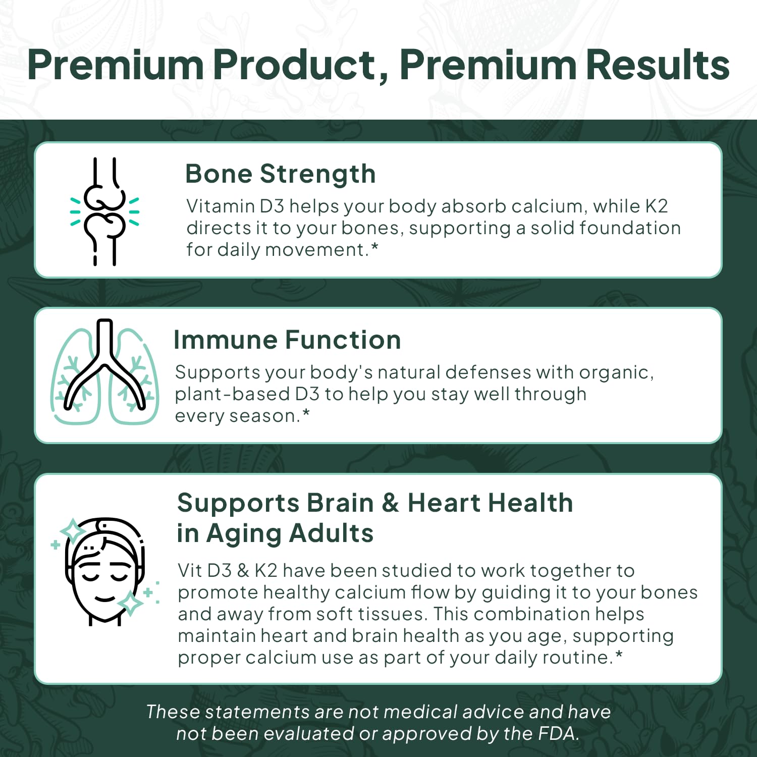 Organics Ocean Better D3 + K2 softgels with coconut MCT oil
