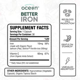 Organics Ocean Better Iron bottle side view showing label