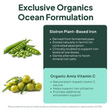 Organics Ocean Better Iron capsules on a wooden table