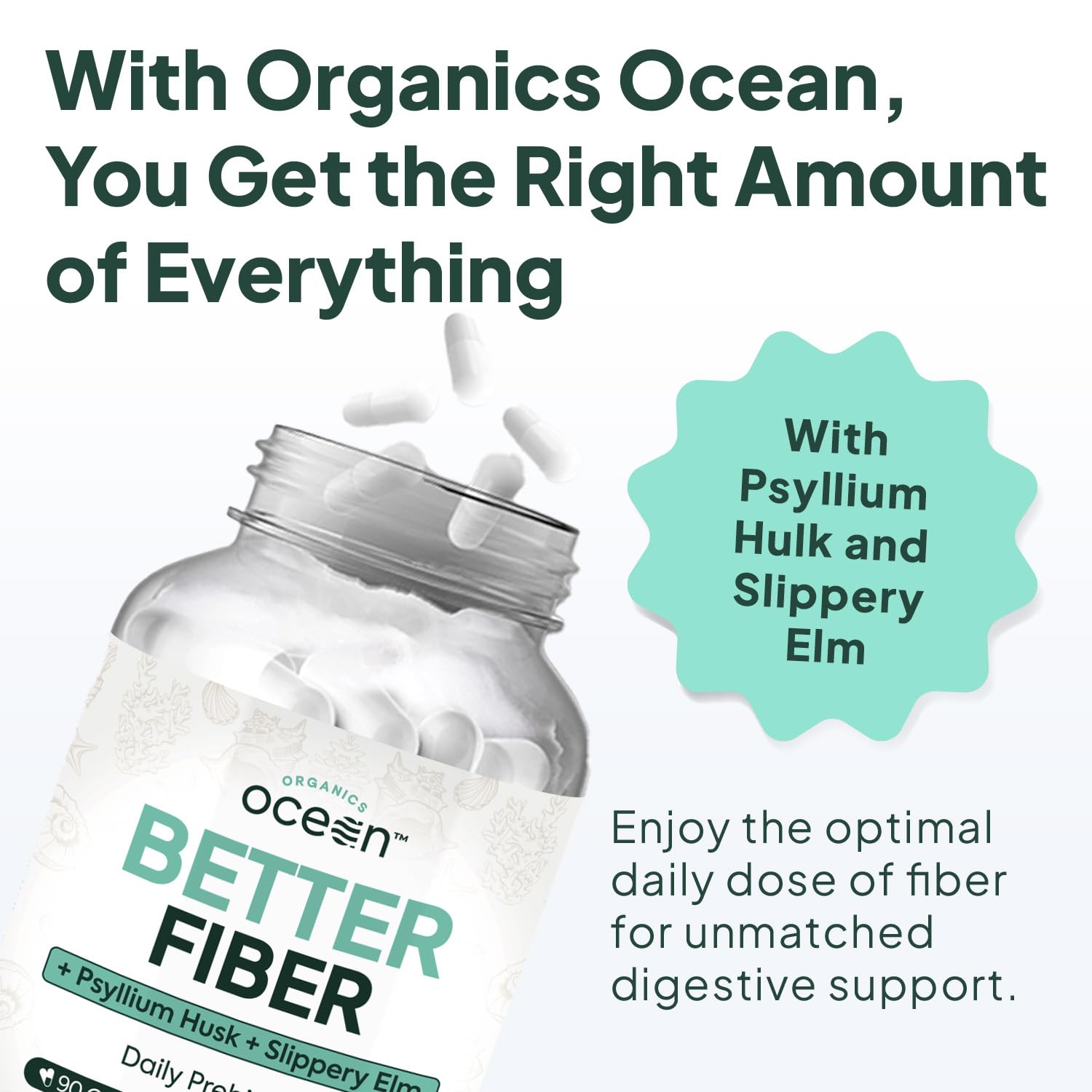 Organics Ocean High Fiber Supplement bottle side view