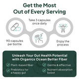 Organics Ocean High Fiber Supplement lifestyle scene with healthy foods