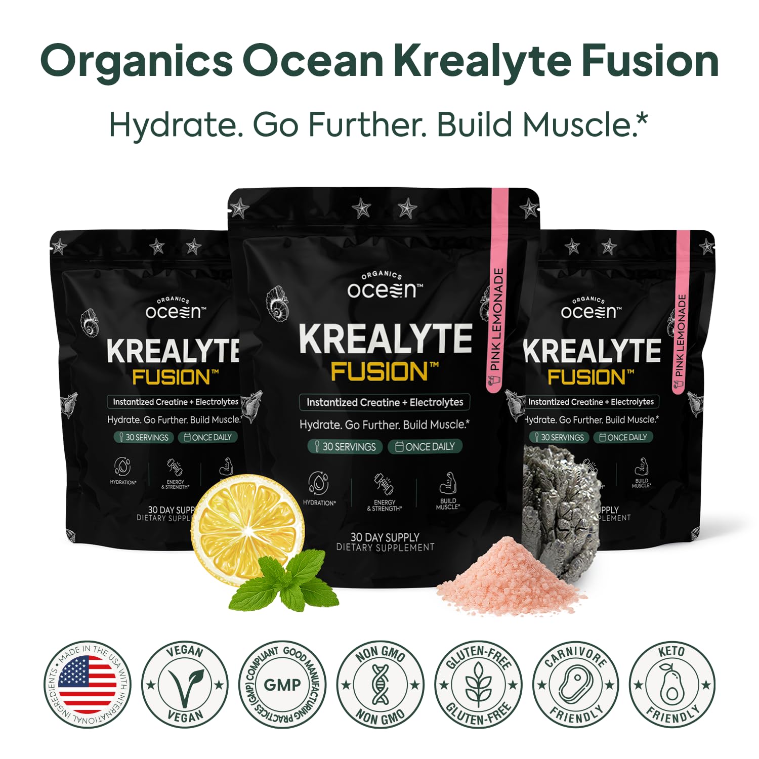 Organics Ocean Krealyte Fusion close-up of the product lid