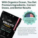 Organics Ocean Krealyte Fusion mixed in a glass with water