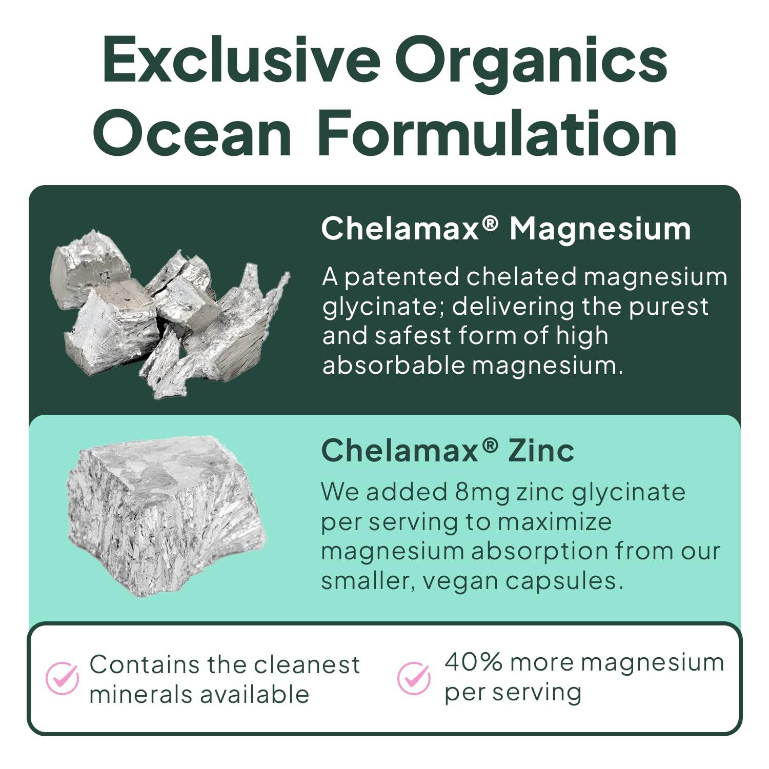 Organics Ocean Magnesium Glycinate 275mg capsule close-up