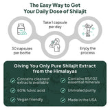 Organics Ocean Shilajit Capsules 250mg on a wooden table