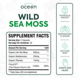 Organics Ocean Wild Crafted Sea Moss Capsules side view