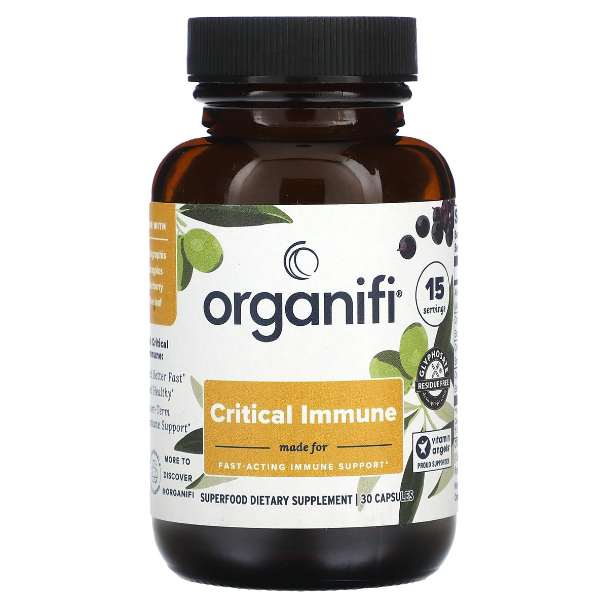 Organifi Elderberry daily wellness Support Capsules front view