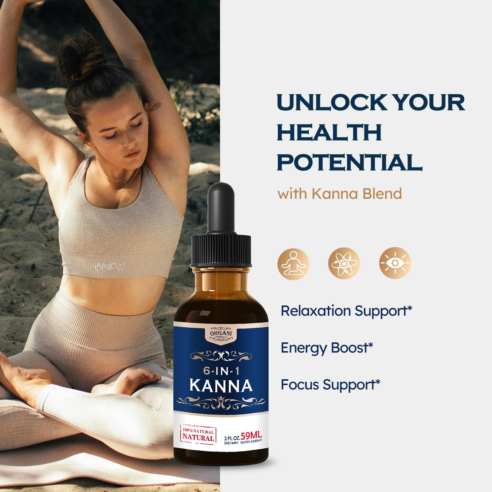 ORGANIHERBENCE Kanna Drops 30ml bottle with label