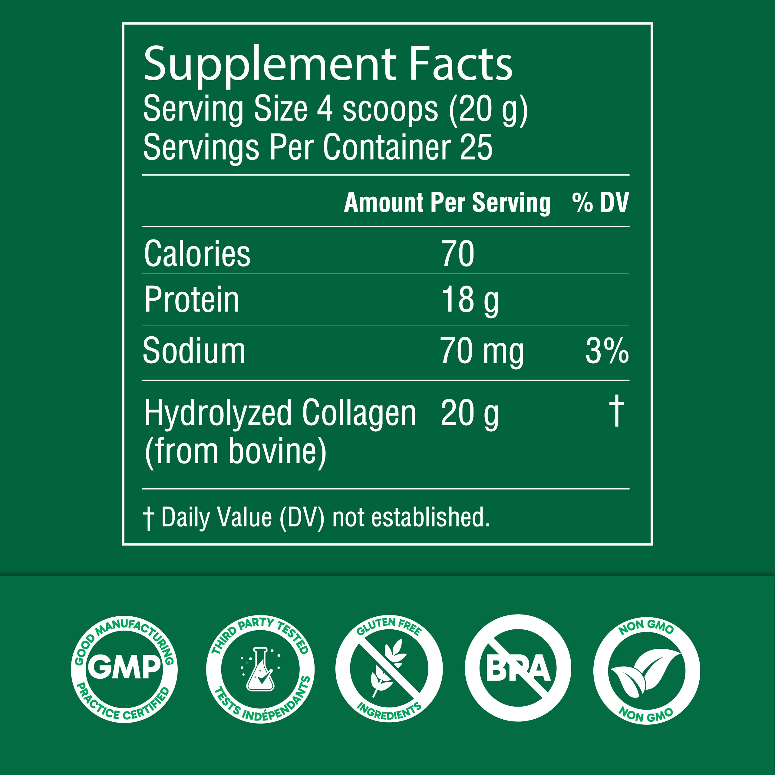 Organika Collagen Peptides Protein Powder scoop with powder