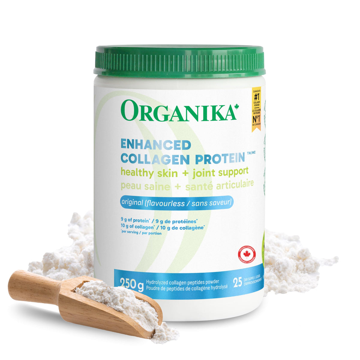 Organika Collagen Powder 250g front view packaging
