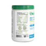 Organika Collagen Powder 250g with a measuring scoop