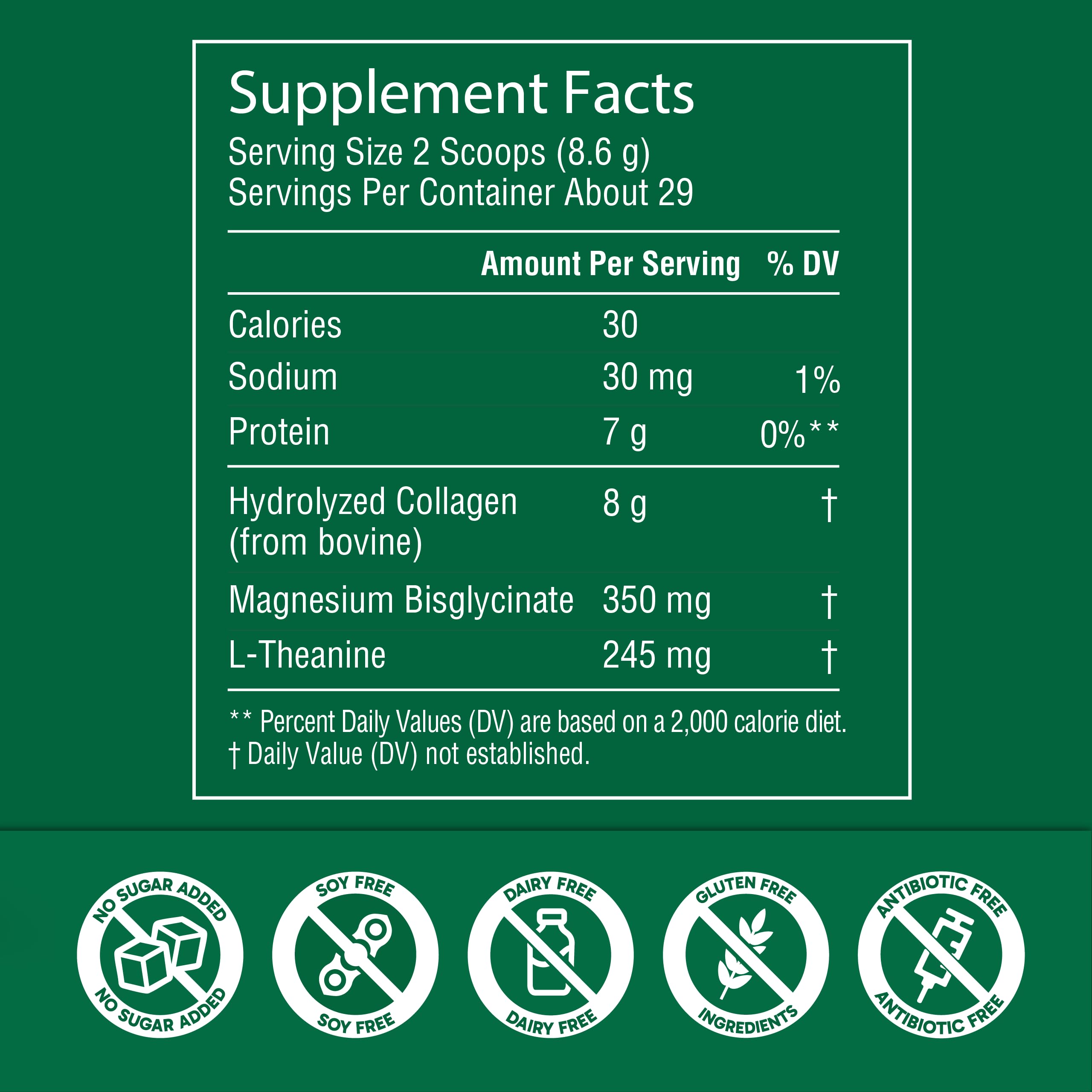 Organika Collagen Supplement 240g back view showing ingredients