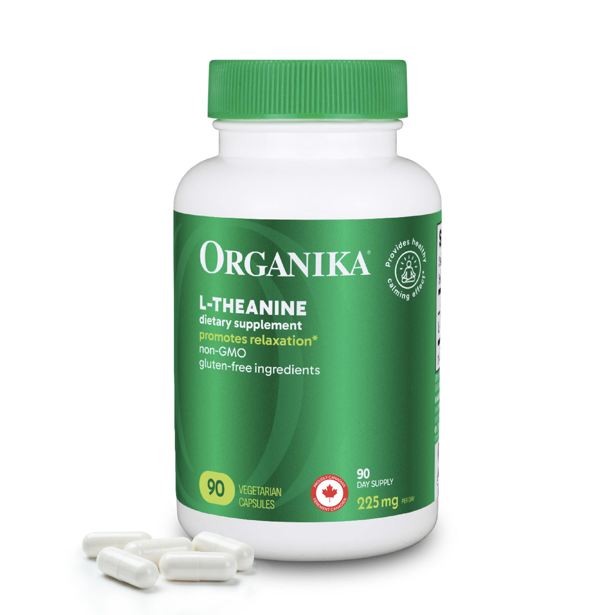 Organika L-Theanine 200mg capsules front view