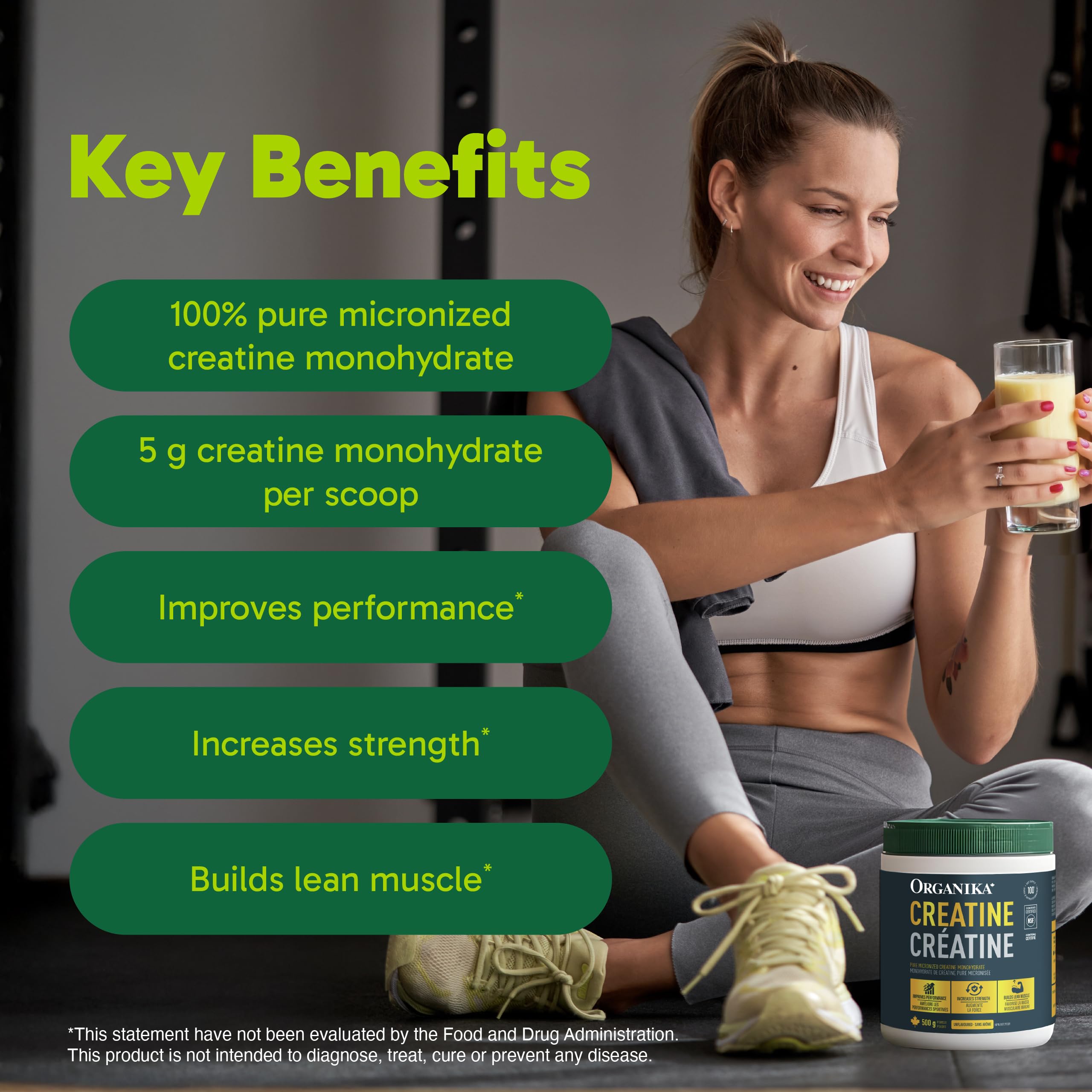 Organika Micronized Creatine Monohydrate 608g packaging