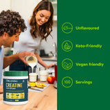 Organika Micronized Creatine Monohydrate 608g with scoop