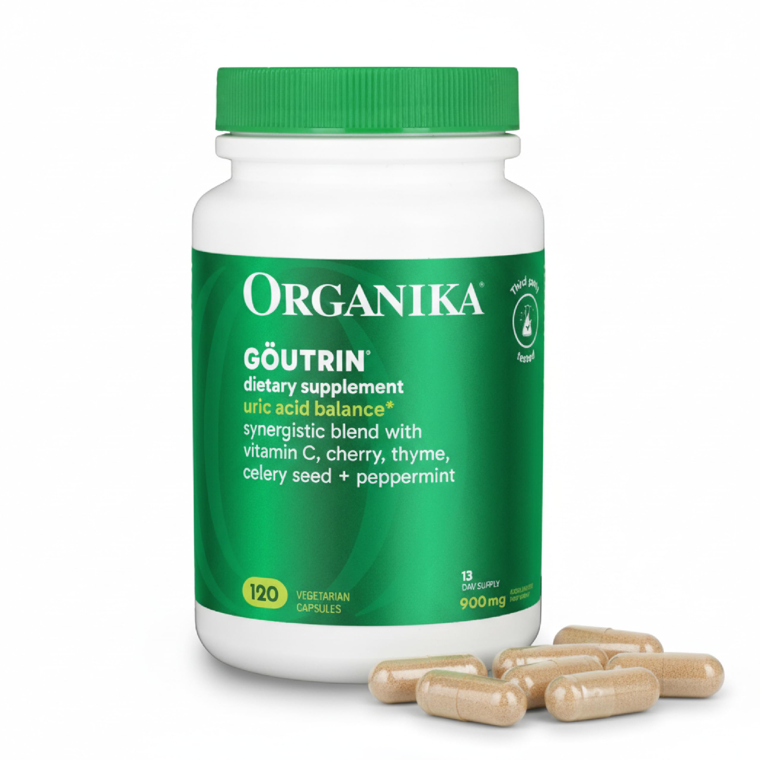 Organika Uric Acid Support Capsules 100g front view