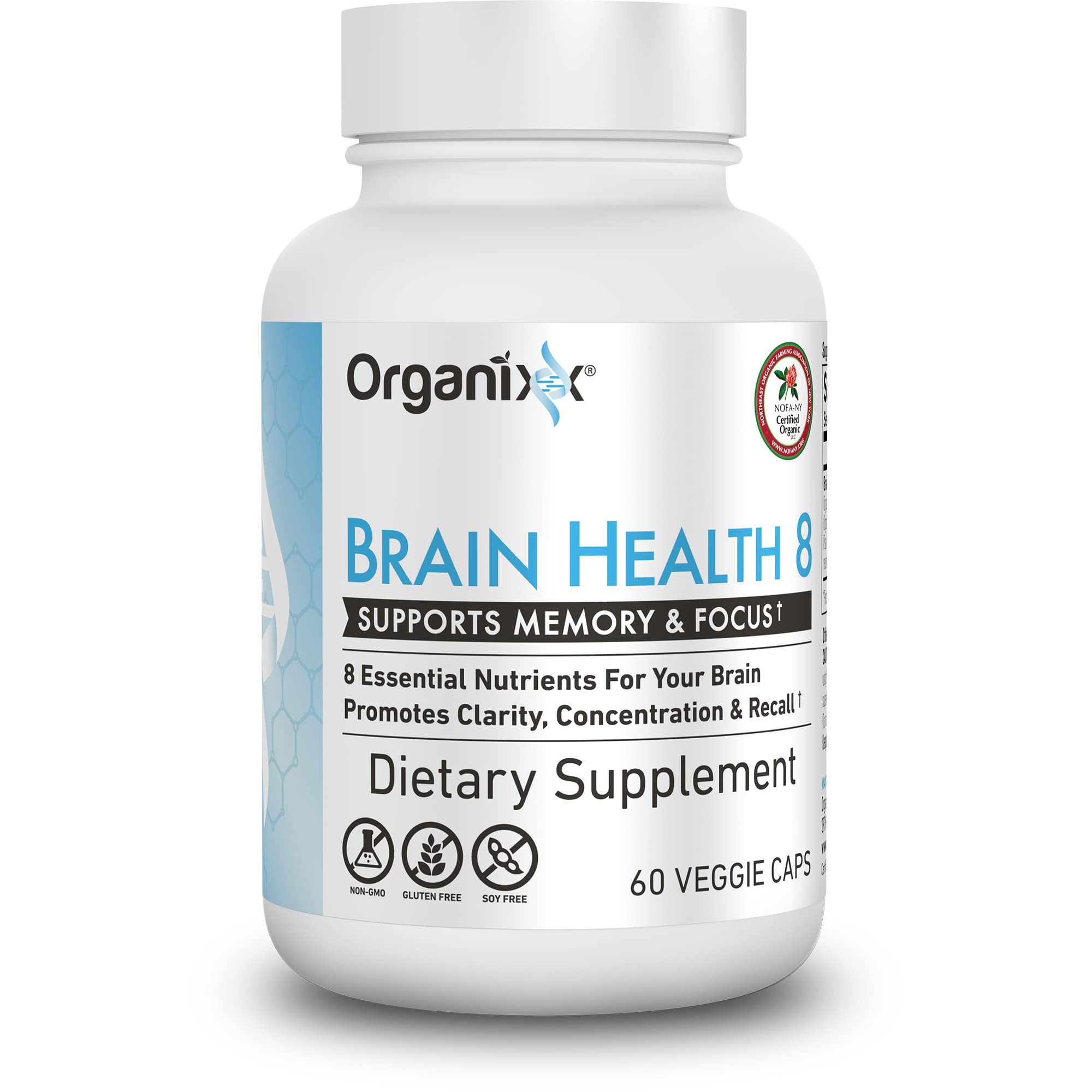 Organixx Brain Health Supplement 50g front view