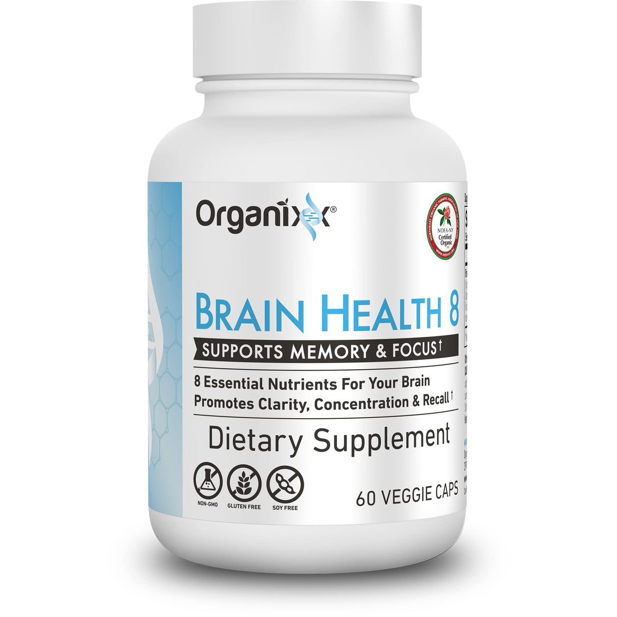 Organixx Brain Health Supplement 50g front view