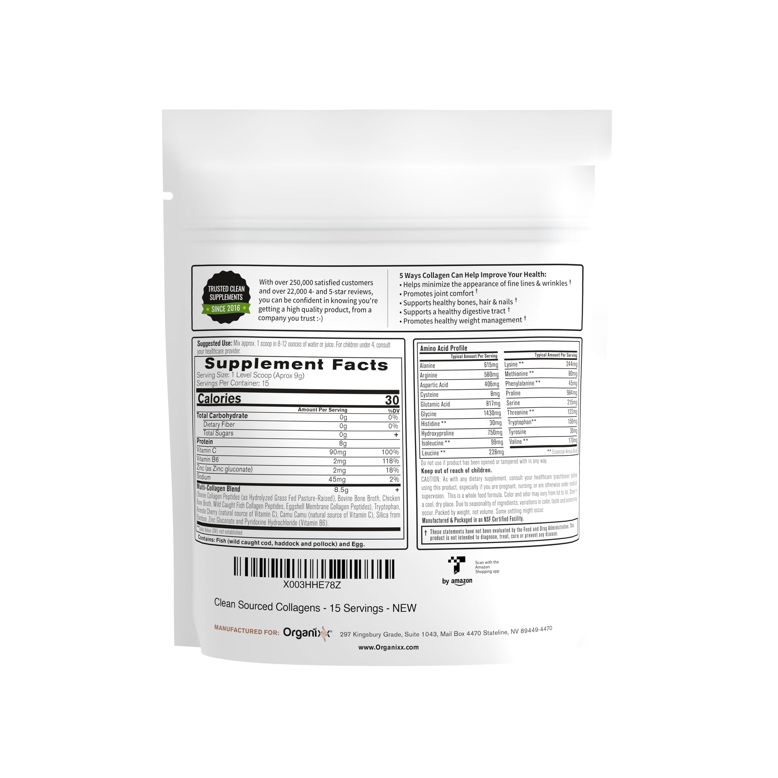 Organixx Clean Sourced Collagen Peptides Powder lifestyle scene