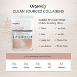 Organixx Clean Sourced Collagen Peptides Powder mixed with coffee