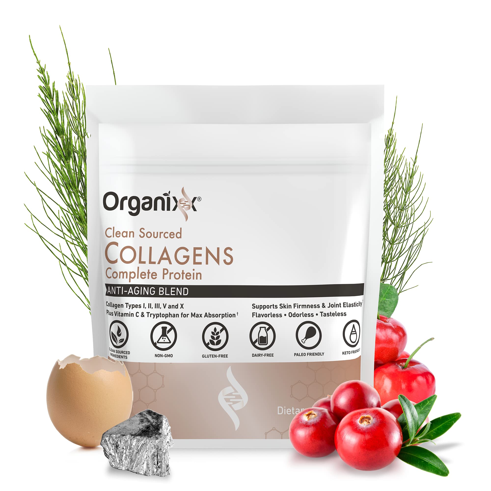 Organixx Clean Sourced Collagen Peptides Powder packaging