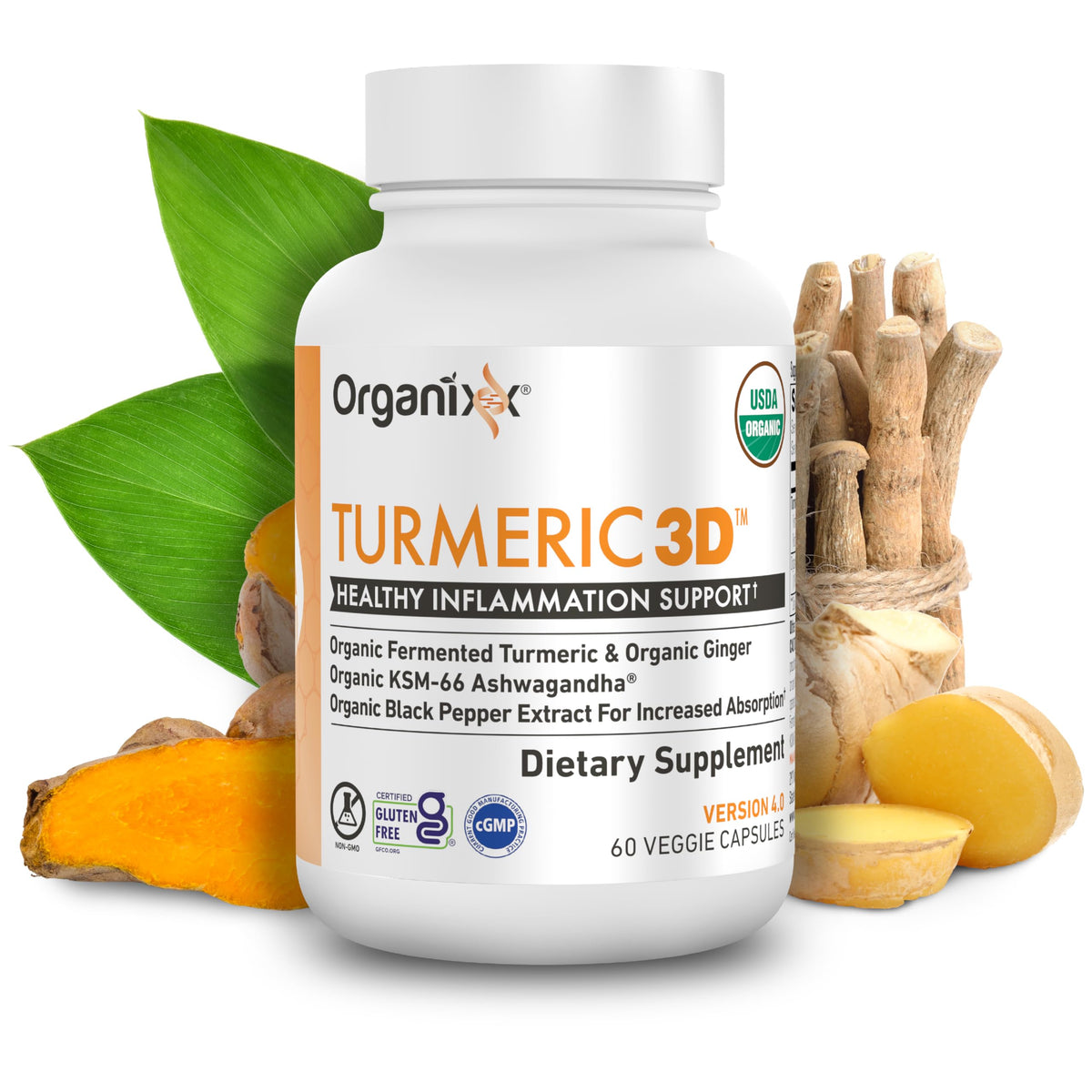 Organixx Turmeric Curcumin Supplement 50g front view