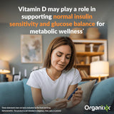 Organixx Vitamin D3 & K2 supplement packaging on a kitchen counter