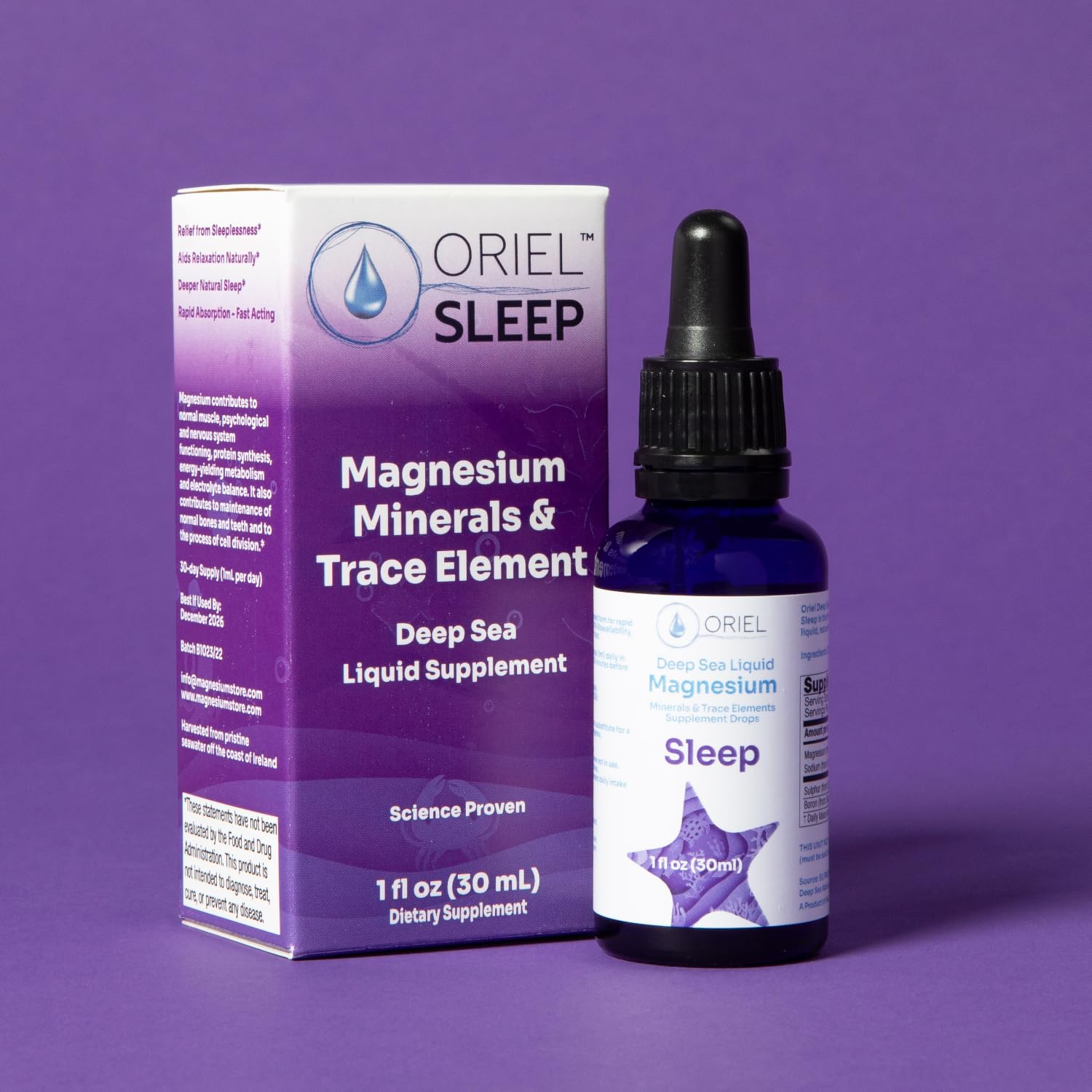 Oriel Liquid Magnesium 109g bottle side view