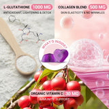 Orinthalixium Glutathione Gummies with Vegan Collagen on a wooden table