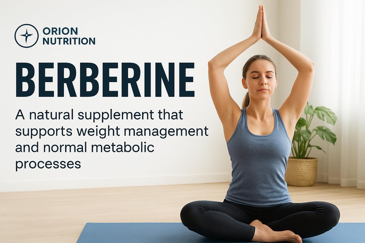 Orion Nutrition Berberine 1200mg capsules with a measuring spoon