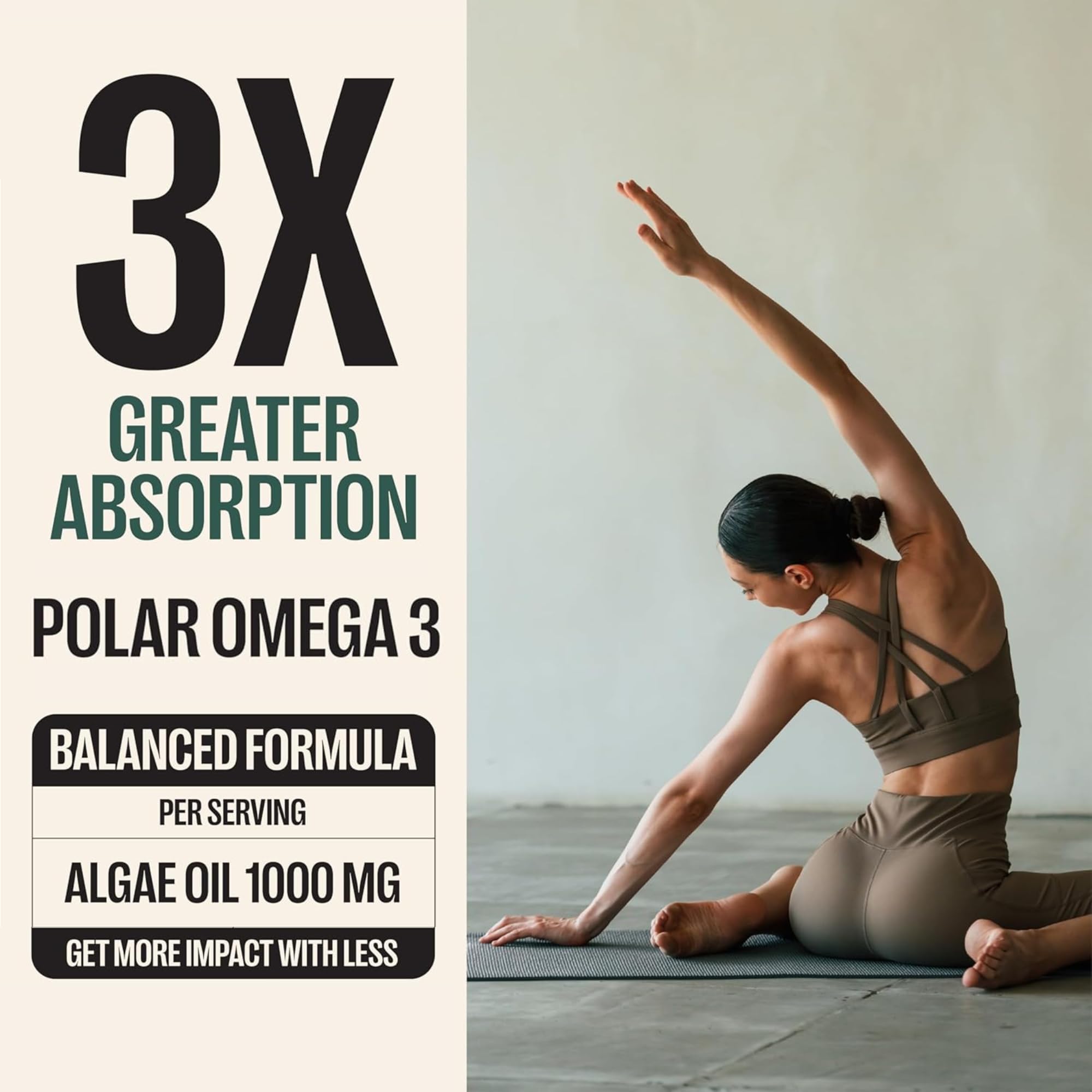 Orlo Omega-3 Algae Oil Softgels on a wooden table