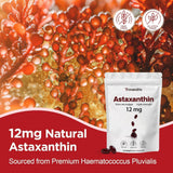 Ormelique Astaxanthin Supplement 12mg softgel bottle side view
