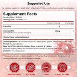Ormelique Astaxanthin Supplement 12mg softgel with measuring spoon