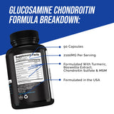 ORPHIC NUTRITION Chondroitin Supplement back view showing nutritional information