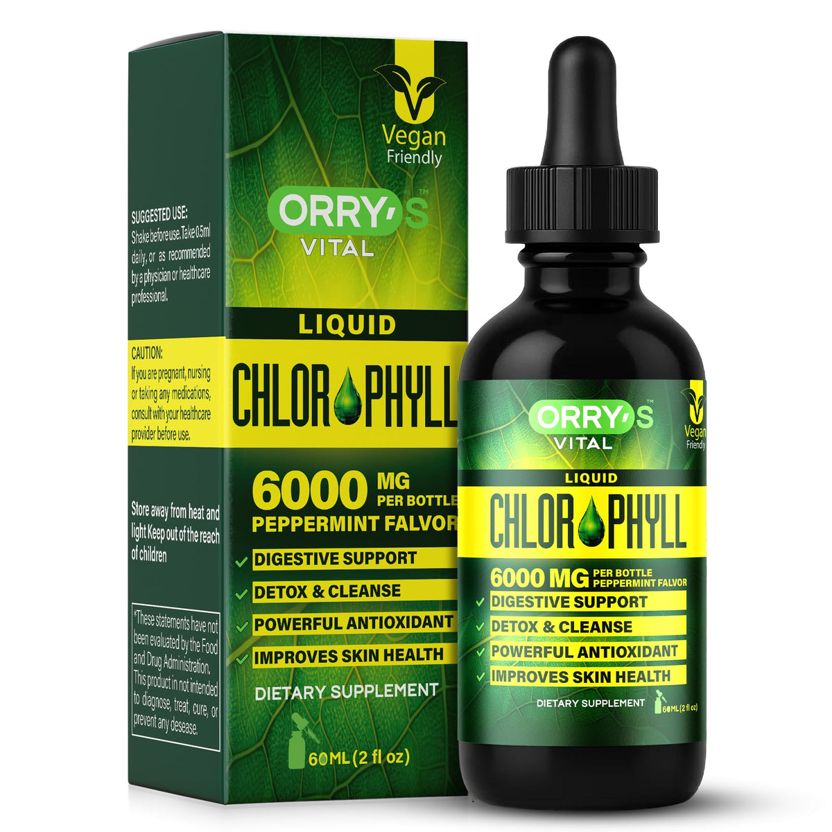 Orry's Vital Liquid Chlorophyll Drops 150g front view