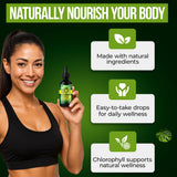 Orry's Vital Liquid Chlorophyll Drops in a glass of water