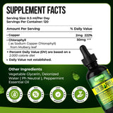 Orry's Vital Liquid Chlorophyll Drops packaging side view