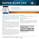 Ortho Molecular Products Super Aloe 250 back view of packaging with ingredients list