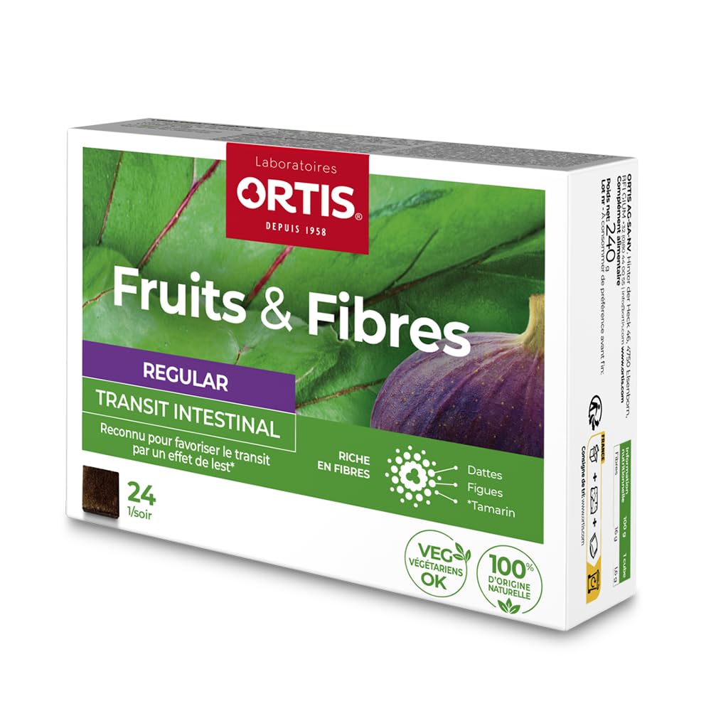 Ortis Fruits & Fibres Regular Chew Cubes packaging front view