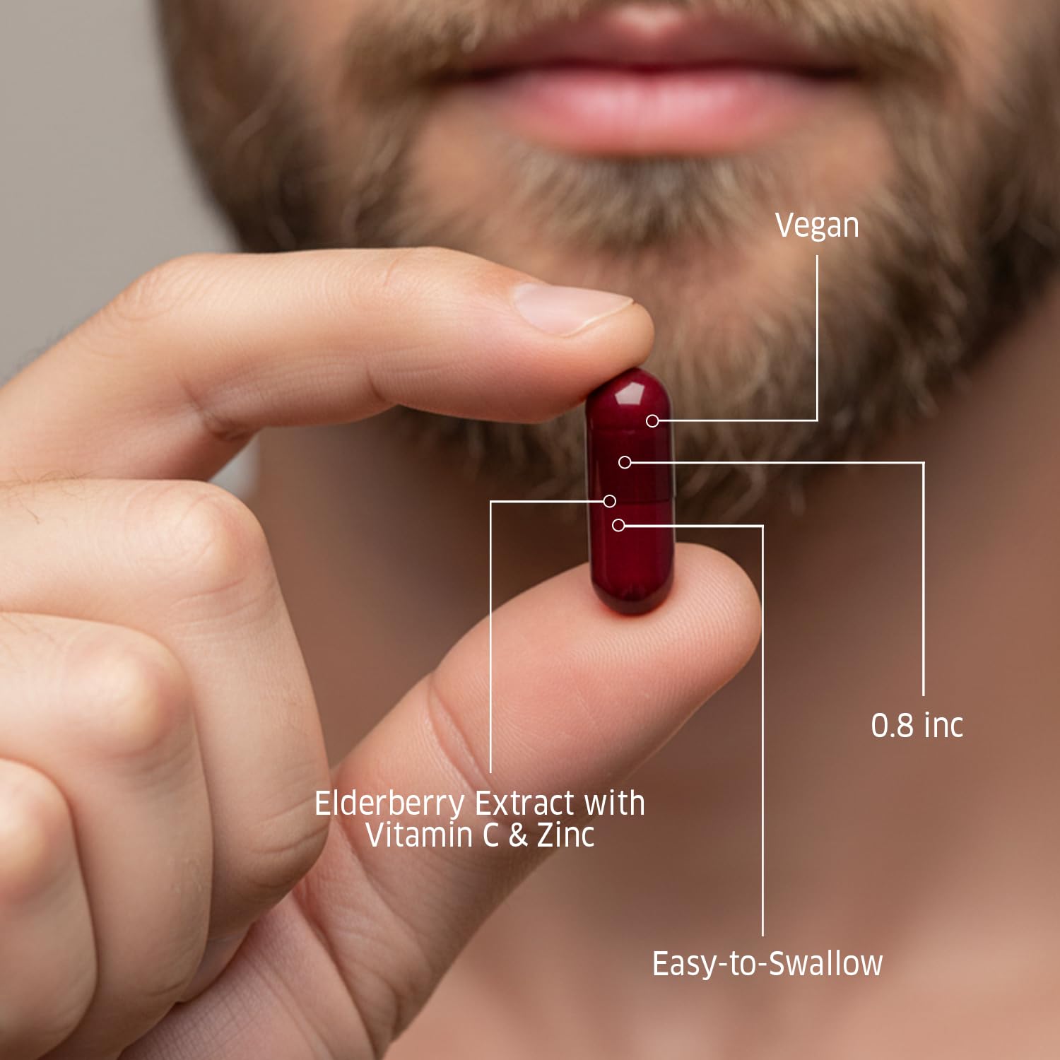 ORZAX Elderberry Supplement lifestyle shot with fruits
