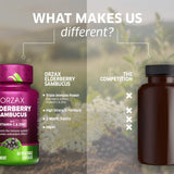 ORZAX Elderberry Supplement on a wooden table