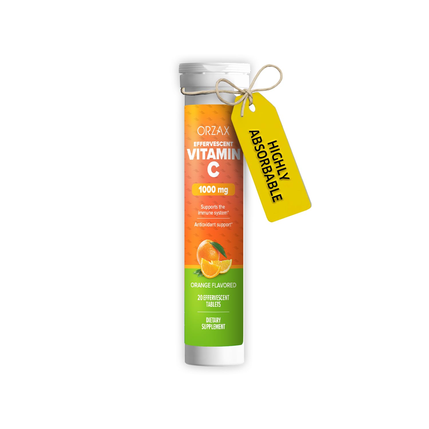 ORZAX Vitamin C Effervescent Tablets 1000MG front view