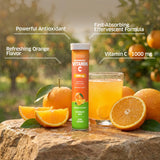 ORZAX Vitamin C Effervescent Tablets dissolving in water