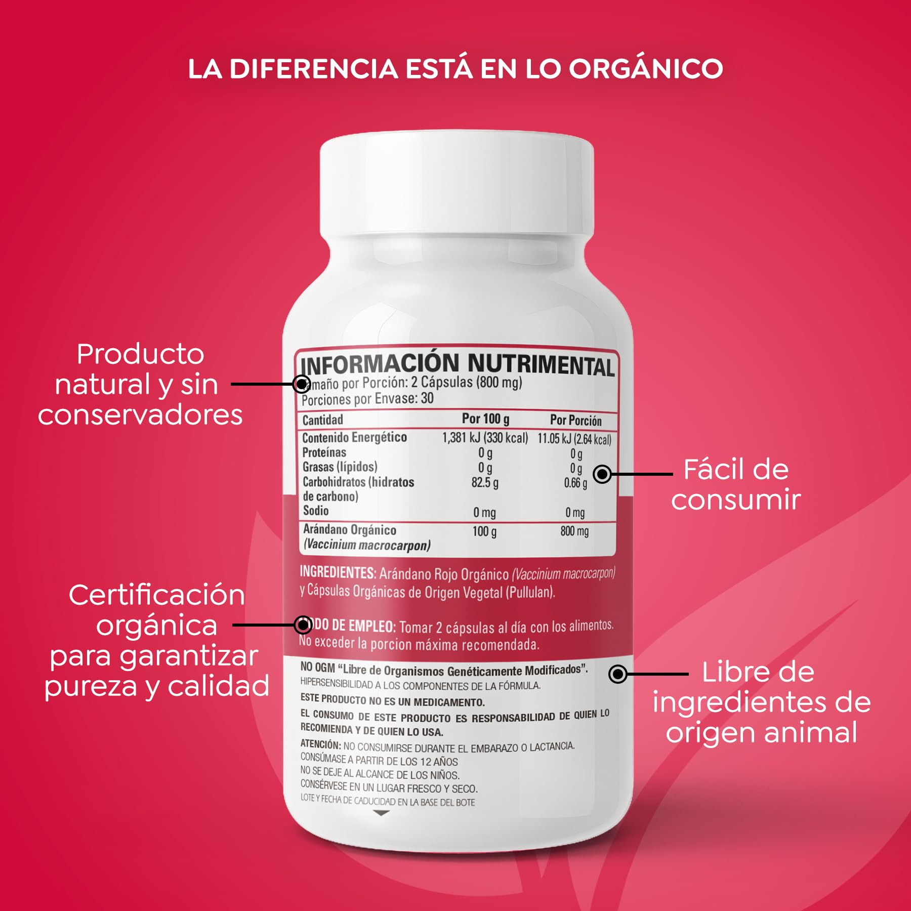 OS Organic Side Cranberry Supplement capsules close-up