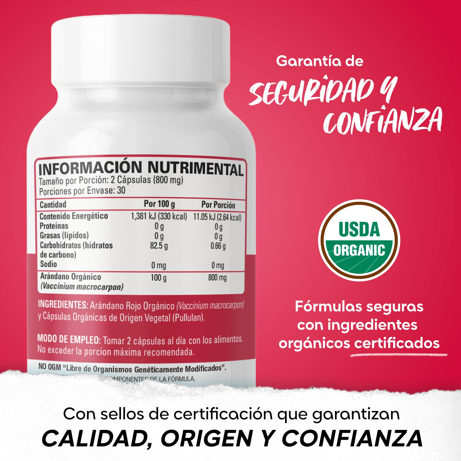 OS Organic Side Cranberry Supplement side view